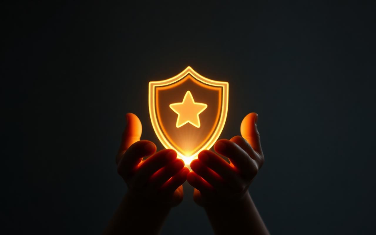 A glowing shield representing taking control of your account
